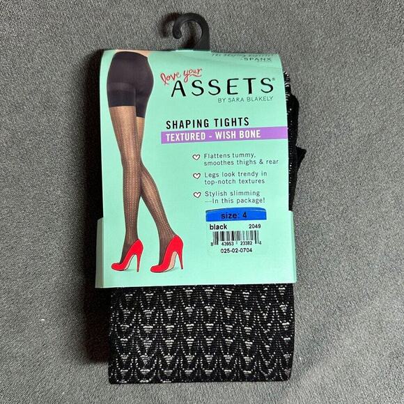 🖤 Assets by Spanx Textured Shaping Tights – Wish Bone Style - Size 4 - NIB 🖤 - Picture 1 of 3